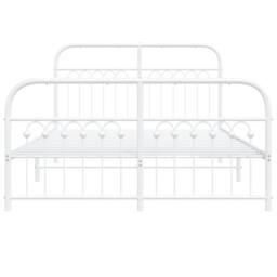 Berkfield Home Metal Bed Frame without Mattress with Footboard White 137x190cm - Size: 137x190 cm - thumbnail 4