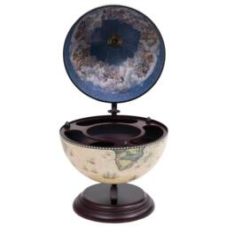 Berkfield Home Tabletop Globe Bar Wine Stand Eucalyptus Wood Green - thumbnail 4