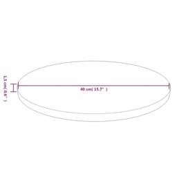 Berkfield Home Round Table Top Dark Brown √ò40x1.5 cm Treated Solid Wood Oak - Size: 40x1.5 cm - thumbnail 4