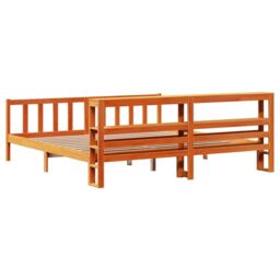 Berkfield Home Bed Frame with Headboard without Mattress Wax Brown 200x200 cm - thumbnail 6