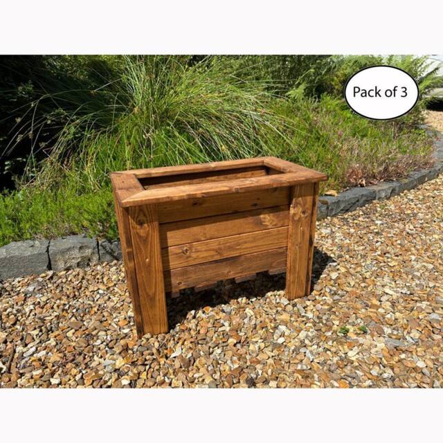 Charles Taylor Multi Pack of 3 Rectangular Regular Trough - Minimal Assembly Required in Light Brown - image 1