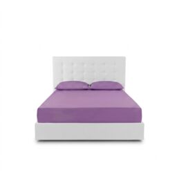 Snug City Fitted Sheet Polycotton Plain Dyed Extra Deep 25cm Bed Linen in Lilac - Size: Super King - thumbnail 2