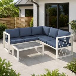 STILVORA Sofa 5-Seater with adjustable lounger navy - thumbnail 1