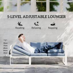 STILVORA Sofa 5-Seater with adjustable lounger navy - thumbnail 6