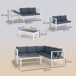 STILVORA Sofa 5-Seater with adjustable lounger navy - thumbnail 4