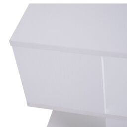 HOMCOM Modern Square 2-Tier Coffee Side Table with Shelf for Living Room in White - thumbnail 9