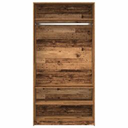 Berkfield Home Wardrobe Old Wood 100x50x200 cm Engineered Wood in Brown - Size: 100 x 50 x 200 cm - thumbnail 4