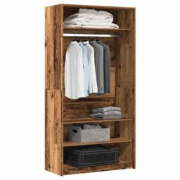 Berkfield Home Wardrobe Old Wood 100x50x200 cm Engineered Wood in Brown - Size: 100 x 50 x 200 cm - thumbnail 1