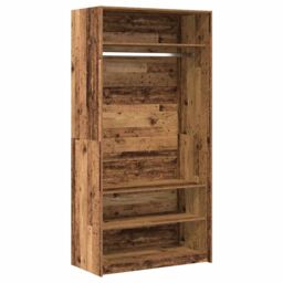 Berkfield Home Wardrobe Old Wood 100x50x200 cm Engineered Wood in Brown - Size: 100 x 50 x 200 cm - thumbnail 2