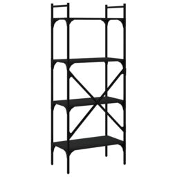 Berkfield Home Bookcase 4-Tier Black 56x31.5x138.5 cm Engineered Wood - thumbnail 6