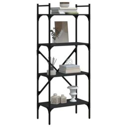 Berkfield Home Bookcase 4-Tier Black 56x31.5x138.5 cm Engineered Wood - thumbnail 3