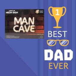 VFM e-Store Man Cave Neon Sign USB Powered Best Dad Ever Fathers Day Gift - thumbnail 3