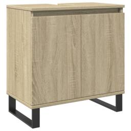 Berkfield Home Durable 3 Piece Bathroom Furniture Set Sonoma Oak Engineered Wood in Light Tan - thumbnail 4