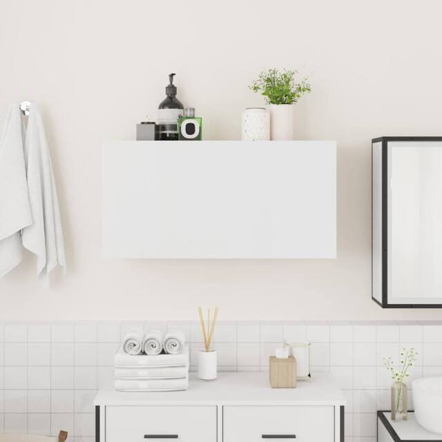 Berkfield Home Decorative Bathroom Wall Cabinet White 80x25x40 cm Engineered Wood - Size: 80 x 25 x 40 cm - image 1