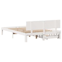 Berkfield Home Bed Frame with Drawers without Mattress White 150x200 cm King Size - thumbnail 6