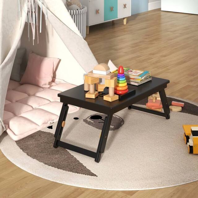 KORVIXA Breakfast Serving Bed Tray Bamboo Laptop Lap Tray in Black - Size: 100 cm x 100 cm - image 1