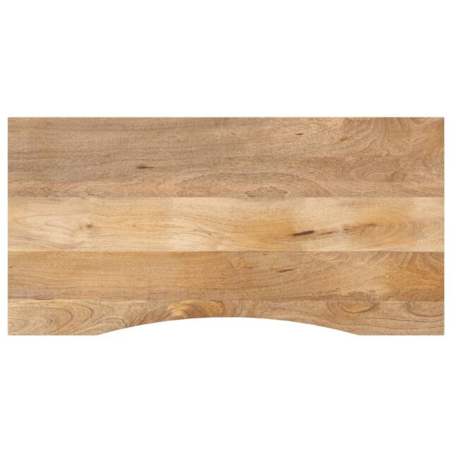Berkfield Home Desk Top with Curve 120x60x2.5 cm Solid Wood Rough Mango in Brown - image 1