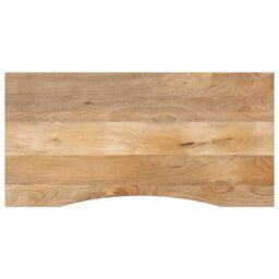 Berkfield Home Desk Top with Curve 120x60x2.5 cm Solid Wood Rough Mango in Brown - thumbnail 1