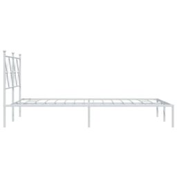 Berkfield Home Metal Bed Frame without Mattress with Headboard White 120x200cm - Size: Small Double - thumbnail 5