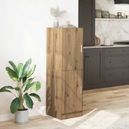 Berkfield Home Kitchen Cabinet Artisan Oak 38x41.5x131.5 cm Engineered Wood in Brown - thumbnail 3