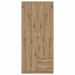 Berkfield Home Wardrobe Artisian Oak 80x52x180 cm Engineered Wood in Brown - Size: 80 x 52 x 180 cm - thumbnail 4