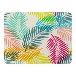 Benjamin Tate Design Multi Coloured Tropical Leaves Blanket in Natural - Size: 120 cm x 150 cm - thumbnail 1