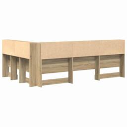 Berkfield Home Storage Headboard with Shelf Sonoma oak 120 cm Engineered wood in Light Tan - thumbnail 8