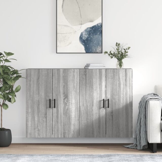 Berkfield Home Wall Mounted Cabinets 2 pcs Grey Sonoma 69.5x34x90 cm - image 1