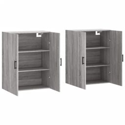 Berkfield Home Wall Mounted Cabinets 2 pcs Grey Sonoma 69.5x34x90 cm - thumbnail 4