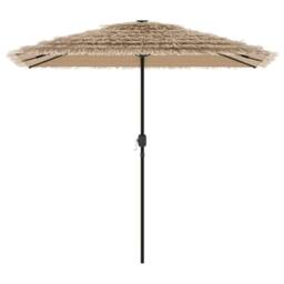 Berkfield Home Garden Parasol with Steel Pole Brown 248x248x248 cm in Light Brown - Size: 248 x 248 x 248 cm - thumbnail 3