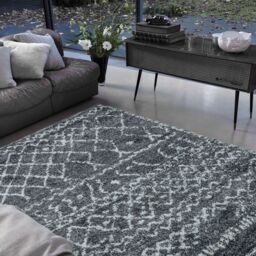 The Rug Shop UK Grey Luxurious Modern Easy to clean Machine Made Geometric Area Rug - Size: 200 cm x 290 cm - thumbnail 1