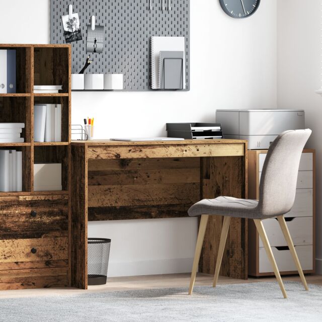 Berkfield Home Rustic Writing Desk Old wood Solid Wood 100 x 50 x 76 cm in Brown - image 1
