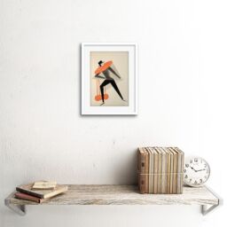 "Artery8 Wall Art Print Aleksandra Exter Figure Sketch Artwork Framed 9X7 Inch in White - Size: W7"" x H9""" - thumbnail 2