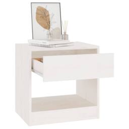 Berkfield Home Bedside Cabinet White 40x31x40 cm Solid Pinewood - Size: 40 x 31 x 40 cm - thumbnail 3