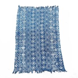 KDMD Handmade Indigo Throw - 170x120cm - Desi Stripes in Blue - Size: 170x120 cm - thumbnail 2
