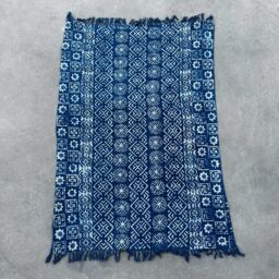 KDMD Handmade Indigo Throw - 170x120cm - Desi Stripes in Blue - Size: 170x120 cm - thumbnail 4