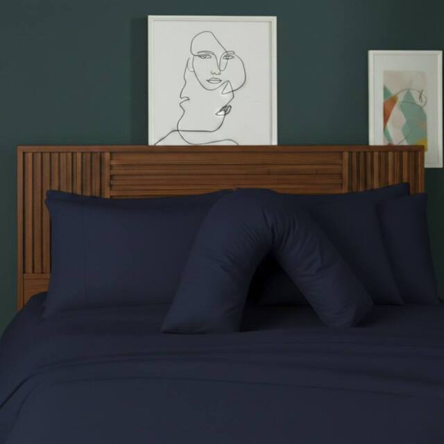 Snug City V Shape Pillowcase for Support Maternity Pillows Polycotton Easy Care in Navy - image 1