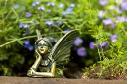 Marco Paul Bronze Effect Laying Fairy Statue Garden Ornament in Brown - thumbnail 4