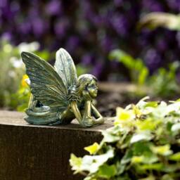 Marco Paul Bronze Effect Laying Fairy Statue Garden Ornament in Brown - thumbnail 6