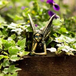 Marco Paul Bronze Effect Laying Fairy Statue Garden Ornament in Brown - thumbnail 5