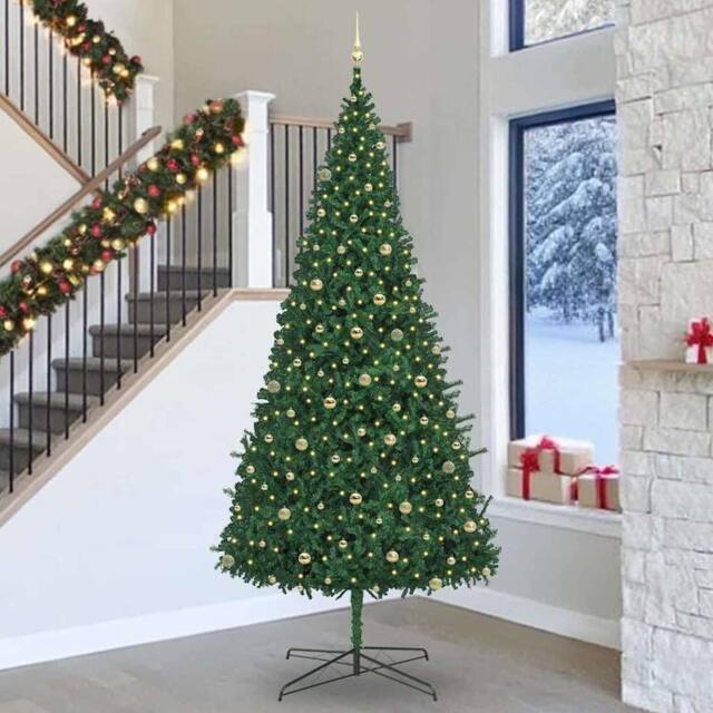 Berkfield Home Christmas Tree with Decorative String Lights Green 400 cm PVC - image 1