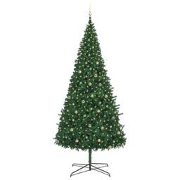 Berkfield Home Christmas Tree with Decorative String Lights Green 400 cm PVC - thumbnail 3