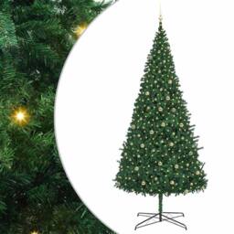 Berkfield Home Christmas Tree with Decorative String Lights Green 400 cm PVC - thumbnail 2