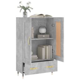Berkfield Home Highboard Concrete Grey 69.5x31x115 cm Engineered Wood - thumbnail 4