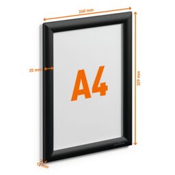 Durable Aluminium Snap Frame Retail Clip Poster Holder Notice Board - A4 Black - Size: 1 Pack - thumbnail 4