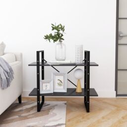 Berkfield Home 2-Tier Book Cabinet Grey 80x30x70 cm Engineered Wood - Size: 80 x 30 x 70 cm - thumbnail 6
