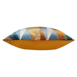 Furn Metro Harlequin Velvet Square Cushion in Orange - Size: 50 cm x 35 cm - thumbnail 3