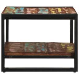 Berkfield Home Durable Coffee Table Multicolour 70x50x38 cm Solid Wood Reclaimed - Size: 70 x 50 x 38 cm - thumbnail 5