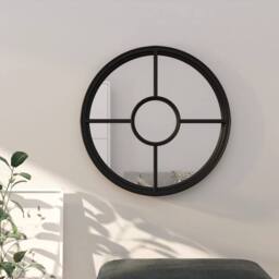 Berkfield Home Mirror Black 60x4 cm Iron Round for Indoor Use - thumbnail 2