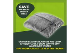 Tower C81149GRY Core Heated Wearable Washable Blanket with 4 Heat Settings in Grey - Size: 150 cm x 183 cm - thumbnail 4